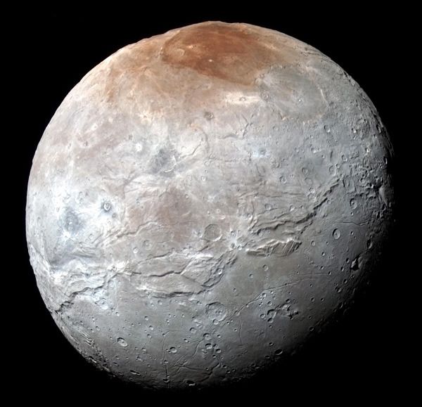 A high-resolution, enhanced-color global image of Charon that was taken by NASA's New Horizons spacecraft on July 14, 2015.