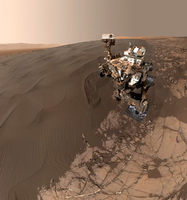 A self-portrait of NASA's Curiosity Mars rover, taken with a camera on her robotic arm on January 19, 2016.