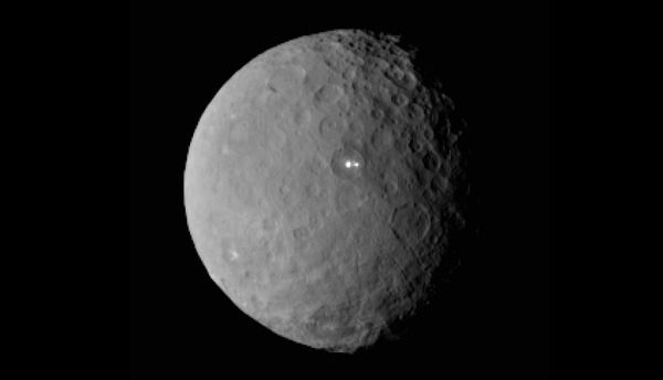 An image of the dwarf planet Ceres that was taken by NASA's Dawn spacecraft from a distance of about 29,000 miles (46,000 kilometers), on February 19, 2015.