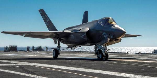 The F-35C Lightning II touches down on the USS Nimitz on November 3, 2014...marking the first time a Joint Strike Fighter jet made an arrested landing aboard an aircraft carrier.