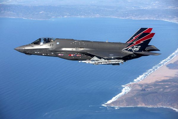 Flying above the Pacific Sea Test Range near California, AF-1 became the first F-35 fighter jet to fire the new AIM-9X Sidewinder missile...on January 12, 2016.
