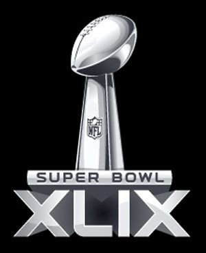 The logo for Super Bowl XLIX.