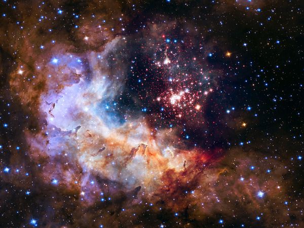 An image of a stellar breeding ground known as Gum 29...taken by NASA's Hubble Space Telescope for the 25th anniversary of its launch aboard space shuttle Discovery.