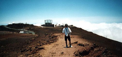Standing atop the summit of Mount Haleakala during a trip to Maui...in May of 2000.