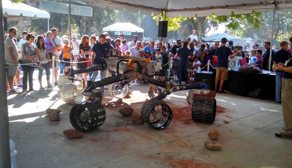 The Scarecrow, the main prototype for the Curiosity Mars rover, is displayed at NASA's Jet Propulsion Laboratory near Pasadena, CA...on October 12, 2014.