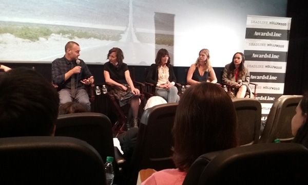 Will Forte, Kristen Schaal, Mary Steenburgen, January Jones and Cleopatra Coleman do a Q&A panel for THE LAST MAN ON EARTH at Landmark Theatres in west Los Angeles...on June 9, 2016.