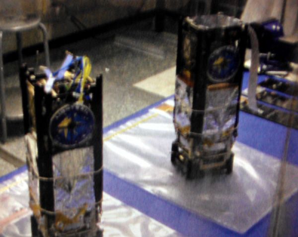 Waiting for launch vehicles and launch dates to be chosen, the twin Lightsail spacecraft are secured inside a cleanroom in early 2012.