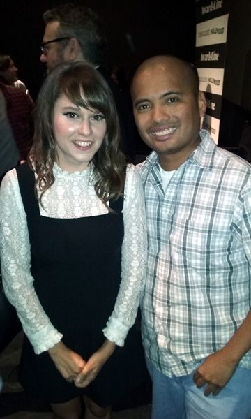 Taking a photo with Claudia O'Doherty after the LOVE Q&A screening at Landmark Theatres in west Los Angeles...on June 14, 2016.