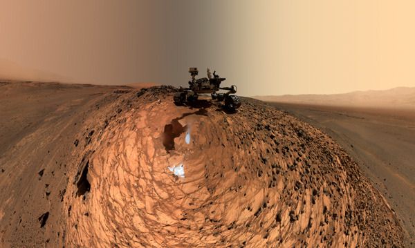 A self-portrait of NASA's Curiosity Mars rover, taken with a camera on her robotic arm on August 5, 2015.