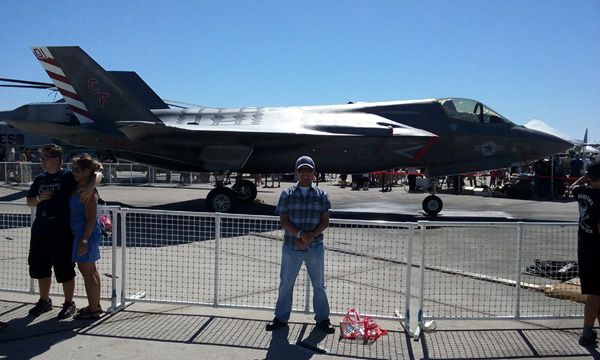 Taking another photo with the F-35B Lightning II parked on the tarmac at the Miramar Air Show...on September 24, 2016.