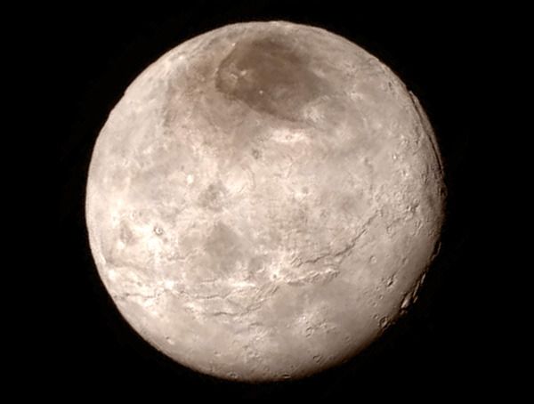 A close-up image of Pluto's largest moon Charon...as seen by NASA's New Horizons spacecraft on July 14, 2015.
