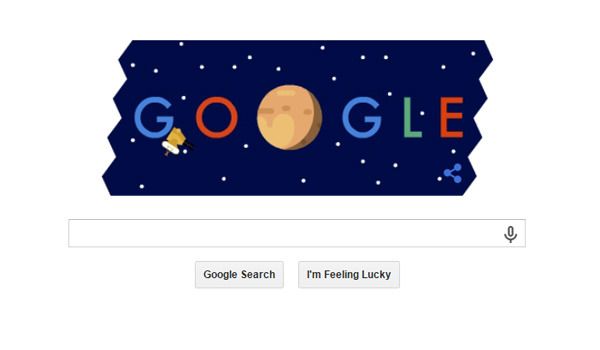 A screenshot of New Horizons' 'Google doodle.'
