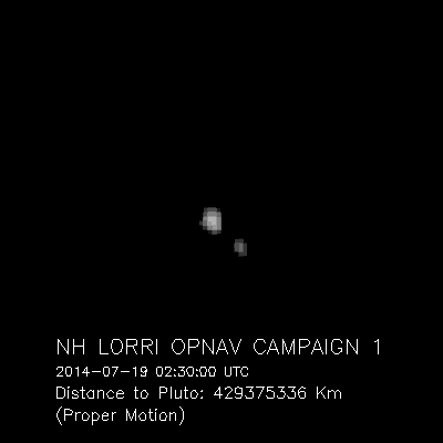 Another animated GIF showing Charon orbiting Pluto...as seen from NASA's New Horizons spacecraft between July 19-24, 2014.