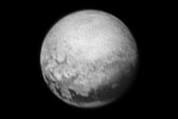 An image of Pluto that was taken by NASA's New Horizons spacecraft from a distance of 3.3 million miles (5.4 million kilometers) on July 9, 2015.