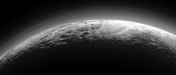 An image of Pluto that was taken by NASA's New Horizons spacecraft from a distance of 11,000 miles (18,000 kilometers) on July 14, 2015.