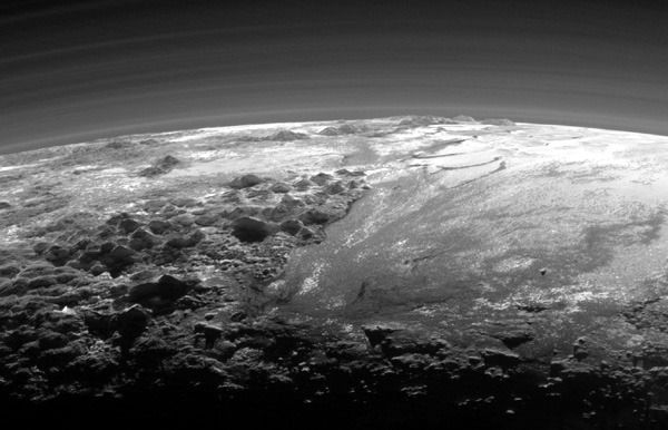 A cropped version of the image of Pluto that was taken by NASA's New Horizons spacecraft from a distance of 11,000 miles (18,000 kilometers) on July 14, 2015.