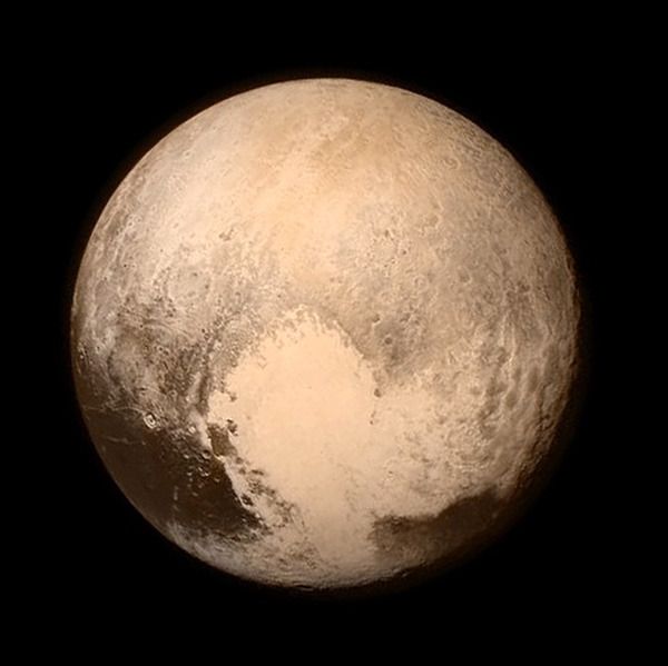 An image of Pluto that was taken by NASA's New Horizons spacecraft from a distance of 476,000 miles (768,000 kilometers) on July 13, 2015.