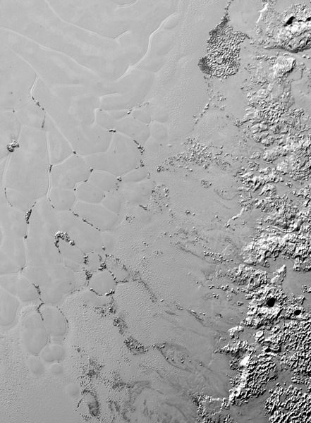 A high-res image of Pluto's Sputnik Planum region taken by NASA's New Horizons spacecraft...on July 14, 2015.
