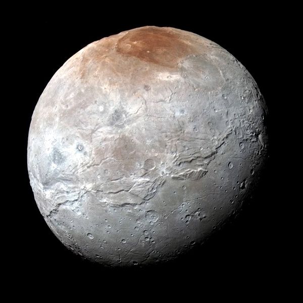 An image of Pluto's largest moon Charon as seen by NASA's New Horizons spacecraft...on July 14, 2015.