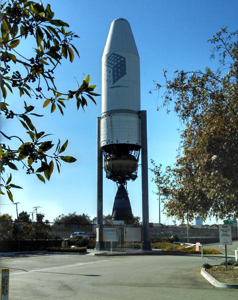 A photo I took of a Delta III upper stage rocket booster that's on display at Discovery Cube Orange County in Santa Ana, on September 20, 2014.