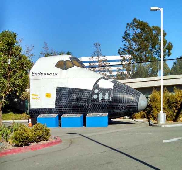 A photo I took of space shuttle Endeavour's forward fuselage replica that's on display at Discovery Cube Orange County in Santa Ana, on September 20, 2014.