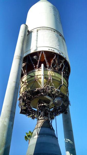 A photo I took of a Delta III upper stage rocket booster that's on display at Discovery Cube Orange County in Santa Ana, on September 20, 2014.