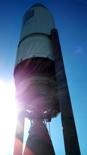 A photo I took of a Delta III upper stage rocket booster that's on display at Discovery Cube Orange County in Santa Ana, on September 20, 2014.