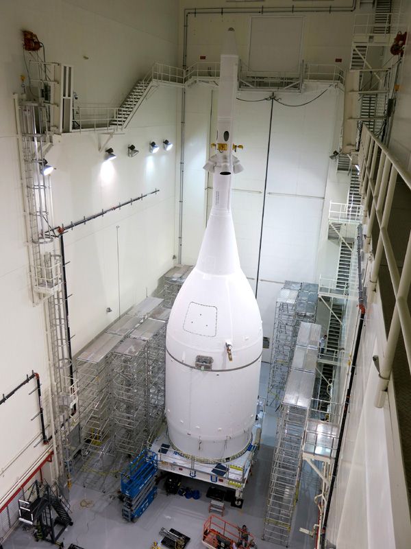 The Orion EFT-1 spacecraft is ready to be mated with its Delta IV Heavy launch vehicle after assembly is completed on the capsule at NASA's Kennedy Space Center in Florida, as of November 4, 2014. The Orion EFT-1 spacecraft is ready to be mated with its Delta IV Heavy launch vehicle after assembly is completed on the capsule at NASA's Kennedy Space Center in Florida, as of November 4, 2014.