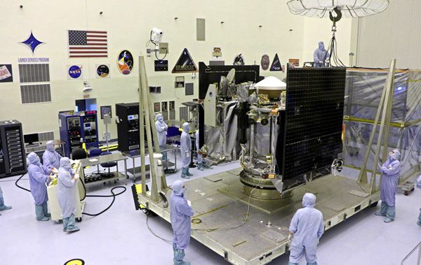As of May 21, 2016, the OSIRIS-REx spacecraft is about to begin launch preparations inside the Payload Hazardous Servicing Facility at NASA's Kennedy Space Center in Florida.
