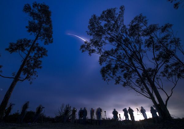 A Delta II rocket carrying the Soil Moisture Active Passive (SMAP) satellite launches from Vandenberg Air Force Base in California...on January 31, 2015.