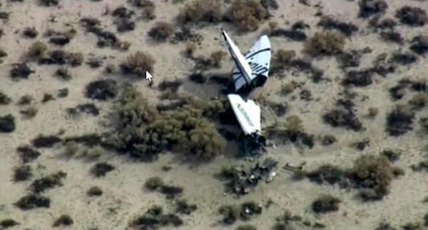 A piece of wreckage from SpaceShipTwo lies in California's Mojave Desert after the vehicle disintegrated during a test flight on October 31, 2014. A piece of wreckage from SpaceShipTwo lies in California's Mojave Desert after the vehicle disintegrated during a test flight on October 31, 2014.