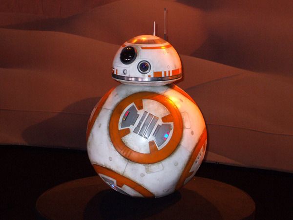 BB-8 on display inside THE FORCE AWAKENS exhibit at the Star Wars Celebration in Anaheim, California...on April 17, 2015.