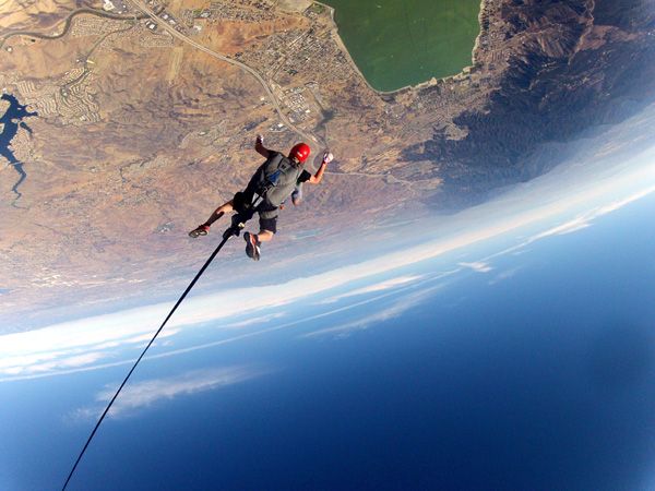 Soaring 12,500 feet above Lake Elsinore, CA, on October 4, 2014.