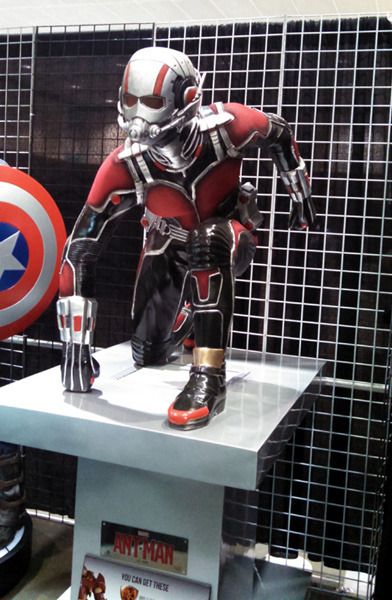A life-size statue of ANT-MAN on display at Stan Lee's Comikaze Expo in downtown Los Angeles, on October 31, 2015.