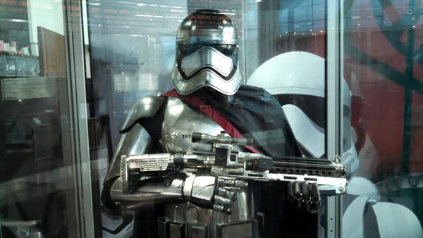 Captain Phasma's armor from STAR WARS: THE FORCE AWAKENS...on display at ArcLight Cinemas in Hollywood.