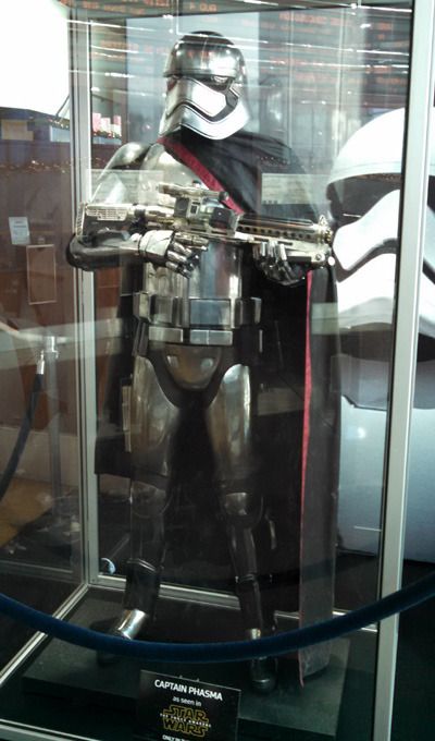 Captain Phasma's armor from STAR WARS: THE FORCE AWAKENS...on display at ArcLight Cinemas in Hollywood.