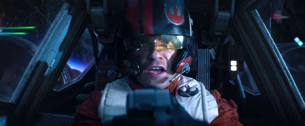 Poe Dameron (Oscar Isaac) pilots his Resistance X-Wing fighter through a space battle in STAR WARS: THE FORCE AWAKENS. Poe Dameron (Oscar Isaac) pilots his Resistance X-Wing fighter through a space battle in STAR WARS: THE FORCE AWAKENS.