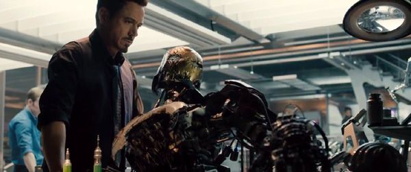 Tony Stark stares at one of his robotic creations in 2015's AVENGERS: AGE OF ULTRON. Tony Stark stares at one of his robotic creations in 2015's AVENGERS: AGE OF ULTRON.