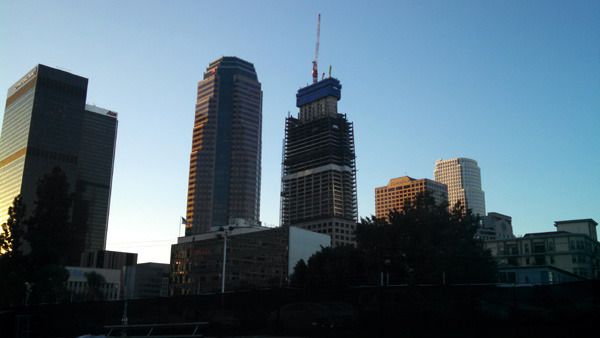 A photo of Los Angeles' Wilshire Grand Center that I took early in the morning on November 4, 2015.