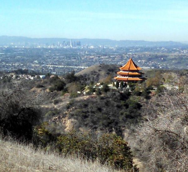 Downtown Los Angeles is visible in this view from the trial Nancy and I used for our hike in Whittier, CA...on November 24, 2014.