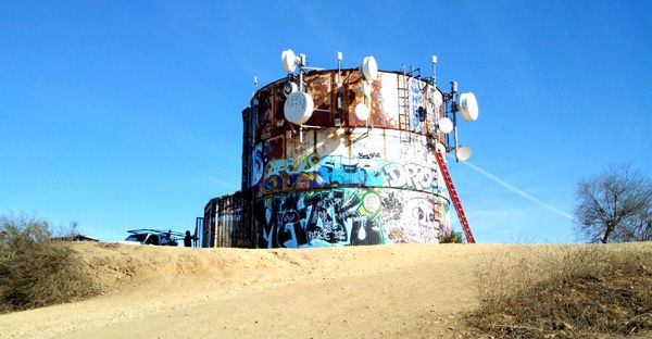 The water tank/cell tower/whatever up-close and personal...on November 24, 2014.