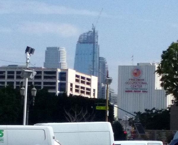 The Wilshire Grand Center as seen from The REEF L.A. on August 21, 2016.