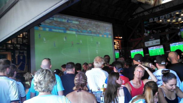 It's a full house at the Legends sports bar in Long Beach, CA, for the World Cup final game in Brazil...on July 13, 2014.