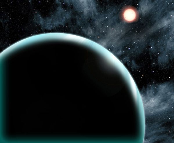 An artist's concept of the exoplanet Kepler-421b.