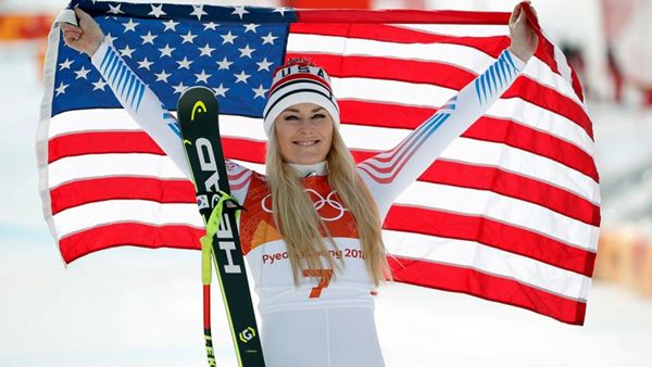 American alpine skier Lindsey Vonn won the Olympic bronze medal for her performance in the women's downhill competition...on February 21, 2018.