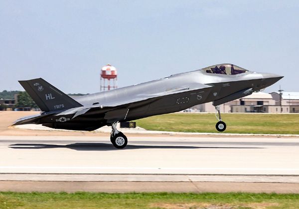 The 300th F-35 Lightning II lifts off from the Lockheed Martin facility in Fort Worth Texas.