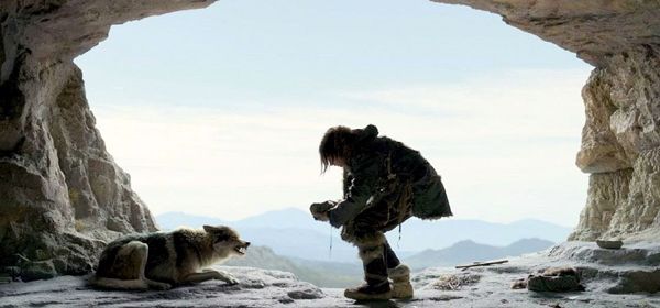 Keda offers water to the wolf he rescued from a severe injury in ALPHA. Keda offers water to the wolf he rescued from a severe injury in ALPHA.