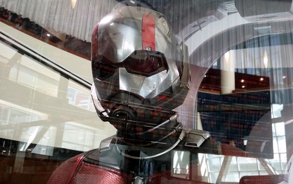 The Ant-Man costume worn by Paul Rudd in ANT-MAN AND THE WASP...on display in Hollywood on July 8, 2018. The Ant-Man costume worn by Paul Rudd in ANT-MAN AND THE WASP...on display in Hollywood on July 8, 2018.
