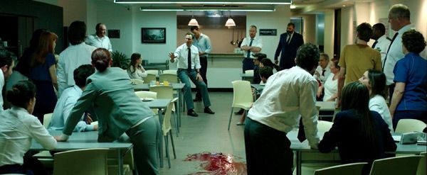 80 employees are forced to take part in a sadistic experiment inside a Colombian high-rise office building in THE BELKO EXPERIMENT. 80 employees are forced to take part in a sadistic experiment inside a Colombian high-rise office building in THE BELKO EXPERIMENT.