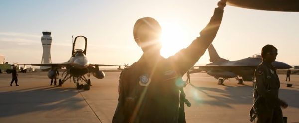 Carol Danvers (Brie Larson) and Maria Rambeau (Lashana Lynch) prepare to board their fighter jets at a U.S. air force base in CAPTAIN MARVEL. Carol Danvers (Brie Larson) and Maria Rambeau (Lashana Lynch) prepare to board their fighter jets at a U.S. air force base in CAPTAIN MARVEL.